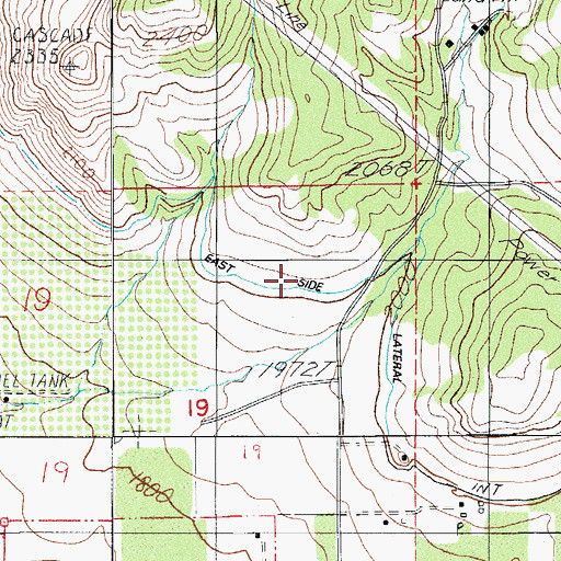 Topographic Map of East Lateral, OR