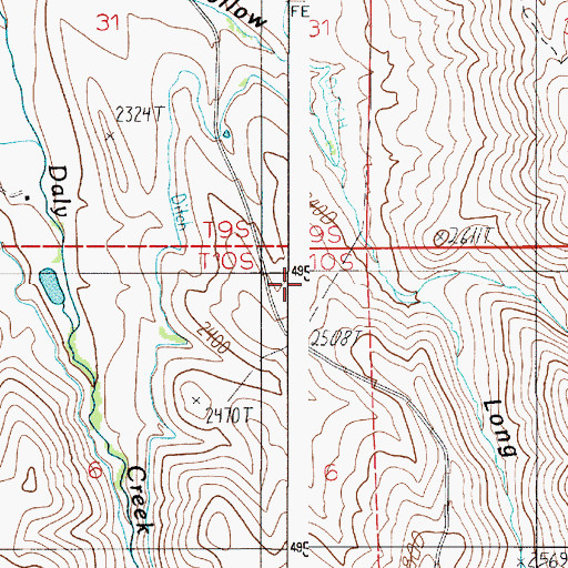 Topographic Map of East Long Hollow, OR