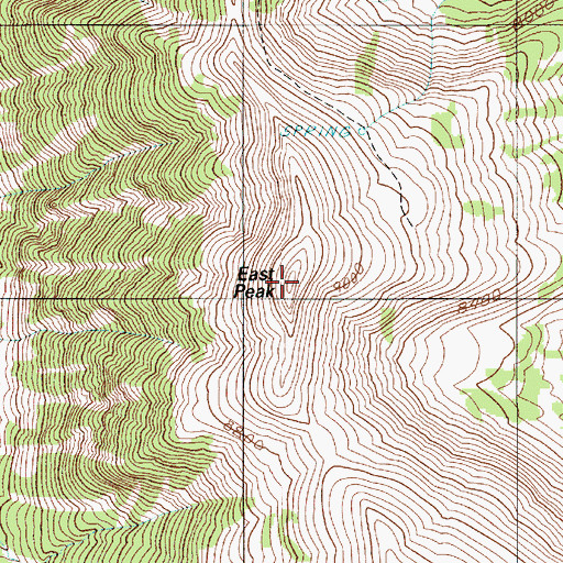 Topographic Map of East Peak, OR