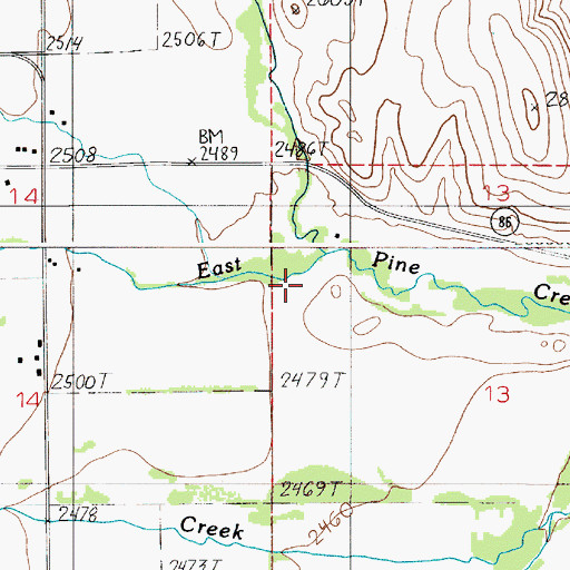 Topographic Map of East Pine Creek, OR