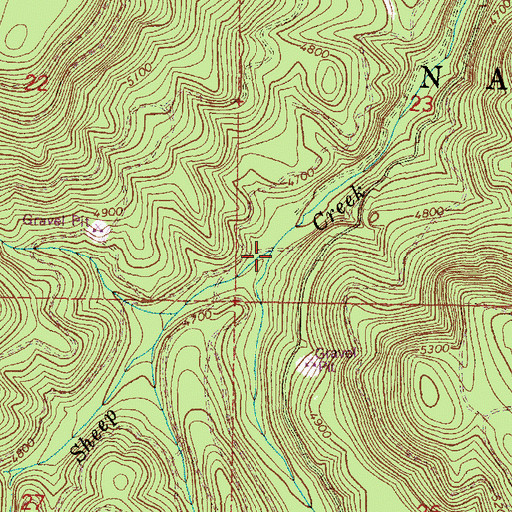 Topographic Map of East Sheep Creek, OR