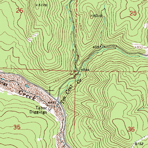 Topographic Map of East Ten Cent Creek, OR