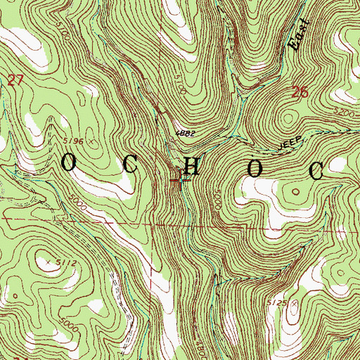 Topographic Map of East Wolf Creek, OR