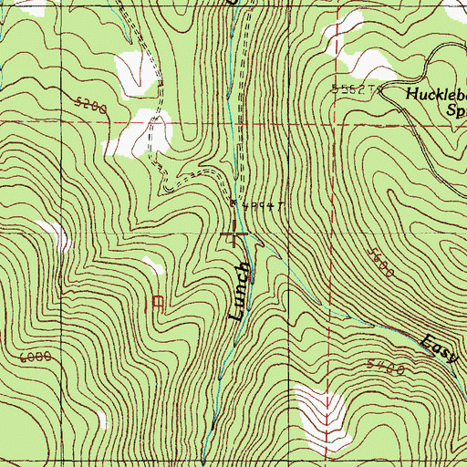 Topographic Map of Easy Creek, OR