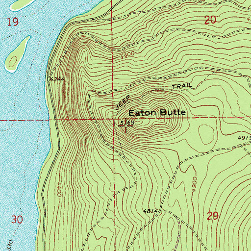 Topographic Map of Eaton Butte, OR