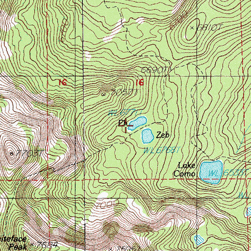 Topographic Map of Eb Lake, OR