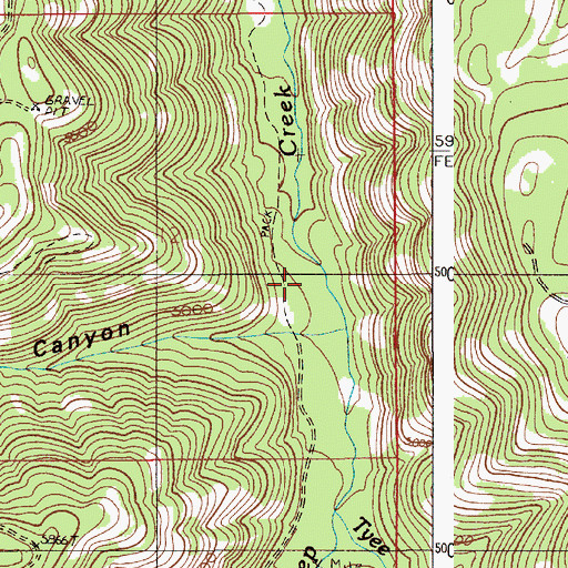 Topographic Map of Echo Canyon, OR