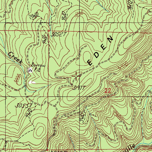 Topographic Map of Eden Ridge, OR