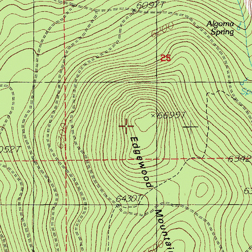 Topographic Map of Edgewood Mountain, OR