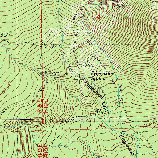 Topographic Map of Edgewood Spring, OR
