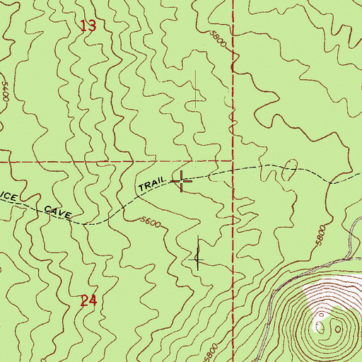 Topographic Map of Edison Ice Cave Trail, OR