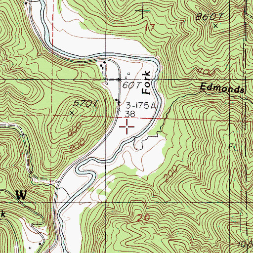 Topographic Map of Edmonds Creek, OR