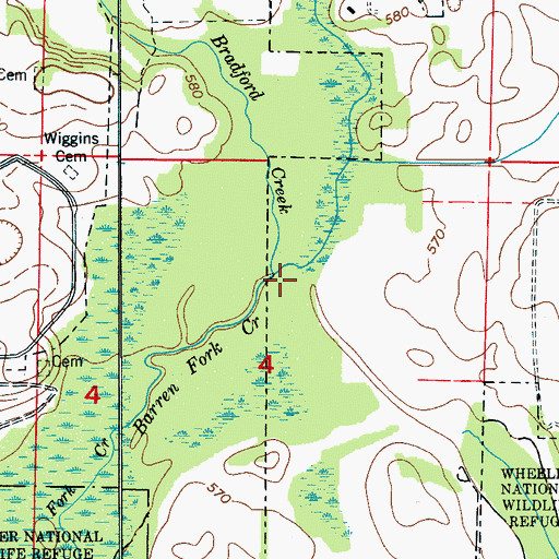 Topographic Map of Betts Spring Branch, AL