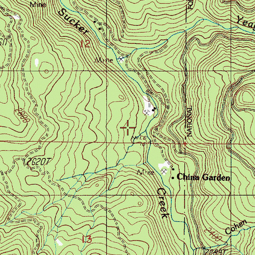 Topographic Map of Edmonds Mine, OR