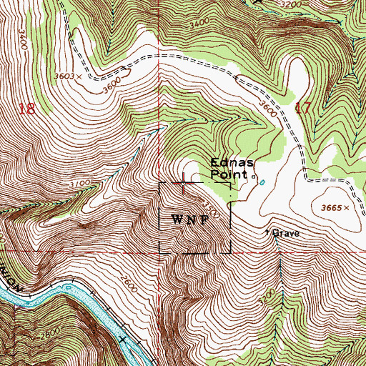 Topographic Map of Ednas Point, OR