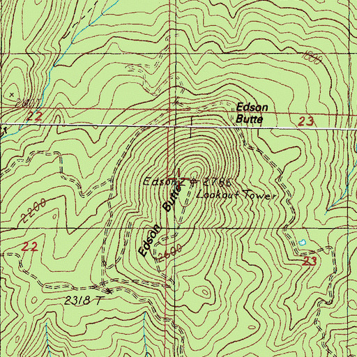 Topographic Map of Edson Butte, OR