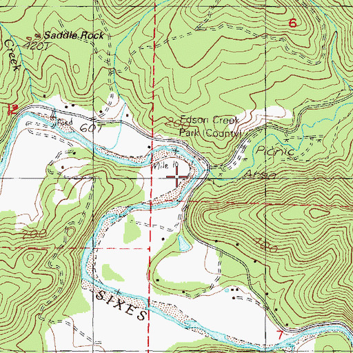 Topographic Map of Edson Creek, OR