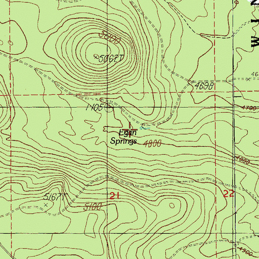Topographic Map of Egan Springs, OR