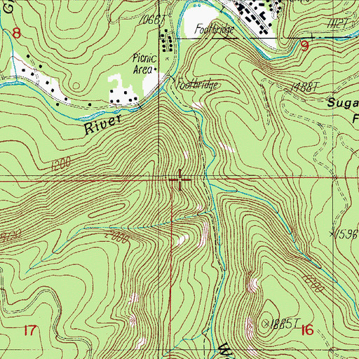 Topographic Map of Egglestron Creek, OR