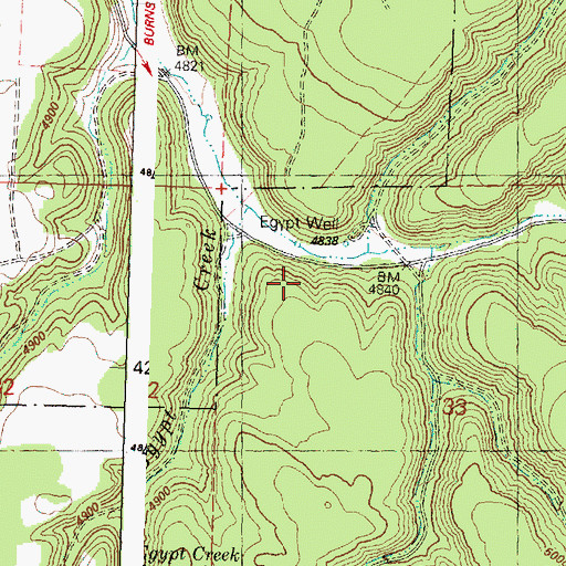 Topographic Map of Egypt Canyon, OR