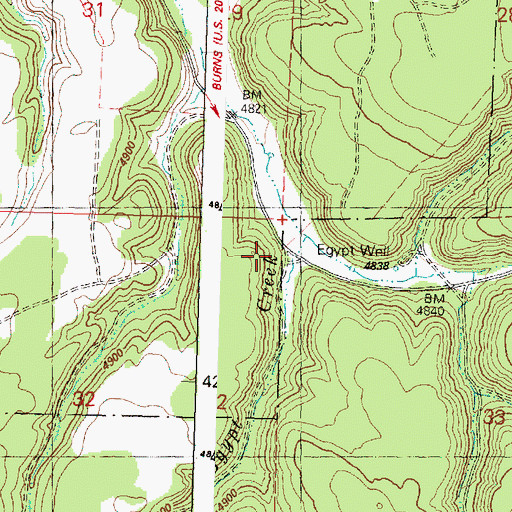 Topographic Map of Egypt Well, OR