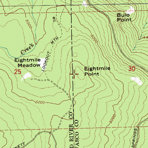 Topographic Map of Eightmile Point, OR