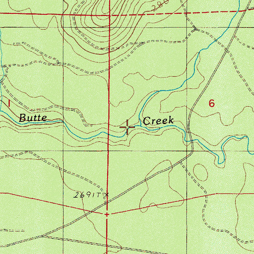 Topographic Map of Eighty Acre Creek, OR