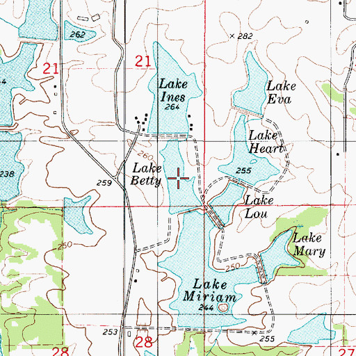 Topographic Map of Lake Betty, AL