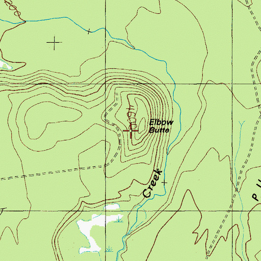 Topographic Map of Elbow Butte, OR