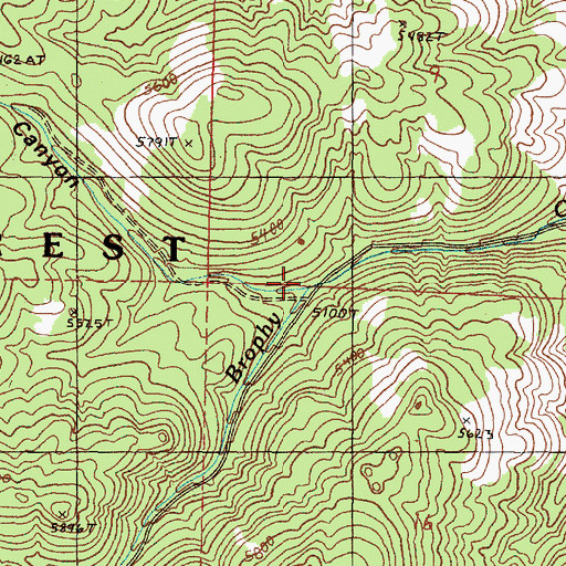 Topographic Map of Elbow Canyon, OR