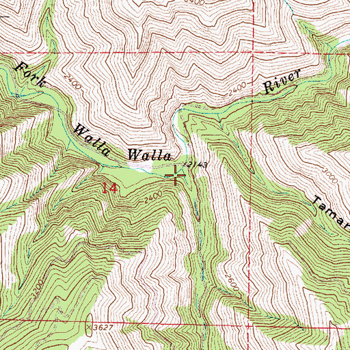 Topographic Map of Elbow Creek, OR