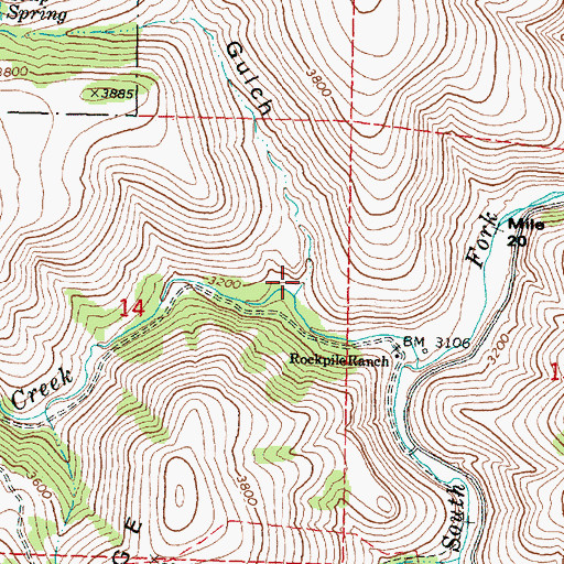 Topographic Map of Elbow Gulch, OR
