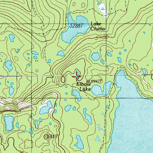Topographic Map of Elbow Lake, OR