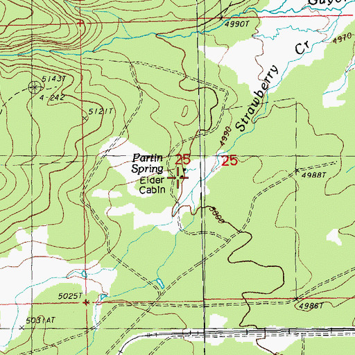 Topographic Map of Elder Cabin, OR