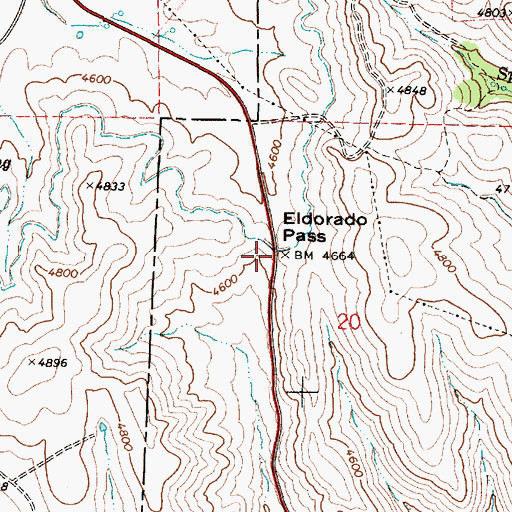 Topographic Map of Eldorado Pass, OR