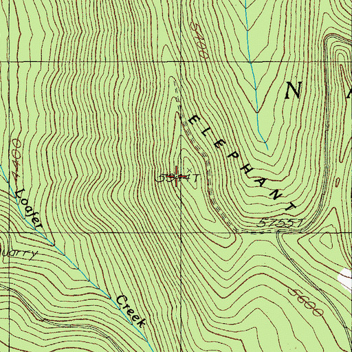 Topographic Map of Elephant Mountain, OR
