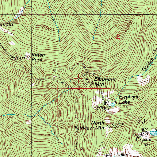 Topographic Map of Elephant Mountain, OR