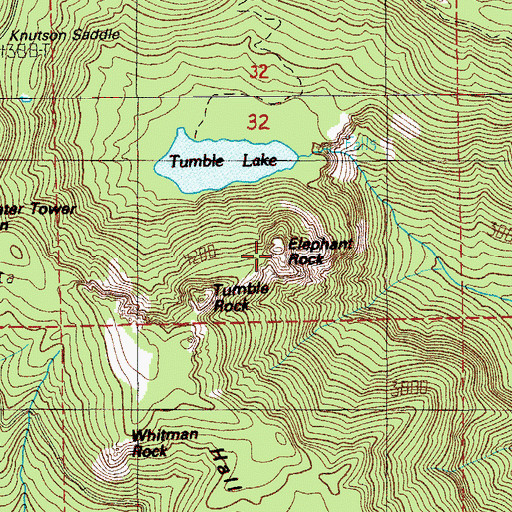 Topographic Map of Elephant Rock, OR