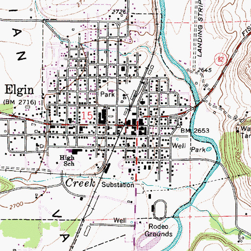 Topographic Map of Elgin, OR