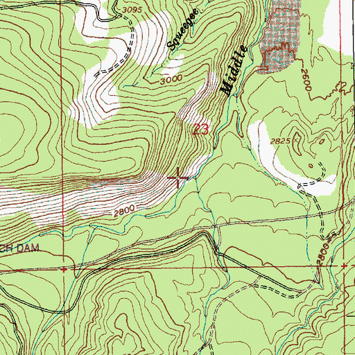 Topographic Map of Eliot Branch, OR