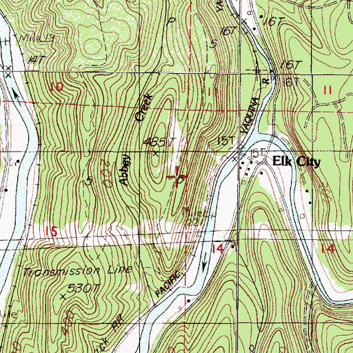 Topographic Map of Elk City, OR