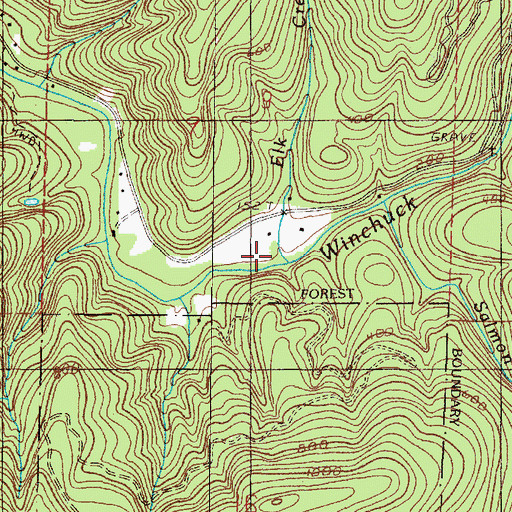 Topographic Map of Elk Creek, OR