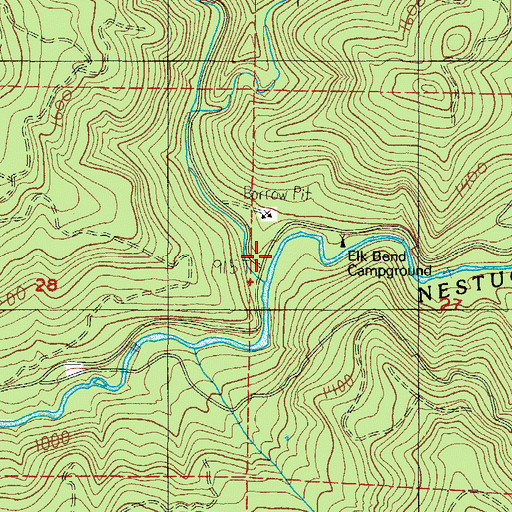 Topographic Map of Elk Creek, OR