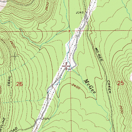 Topographic Map of Elk Creek, OR