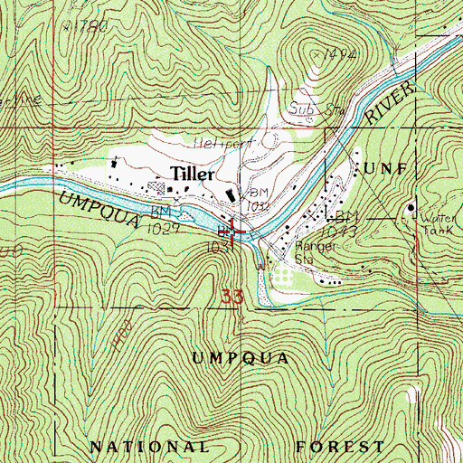 Topographic Map of Elk Creek, OR