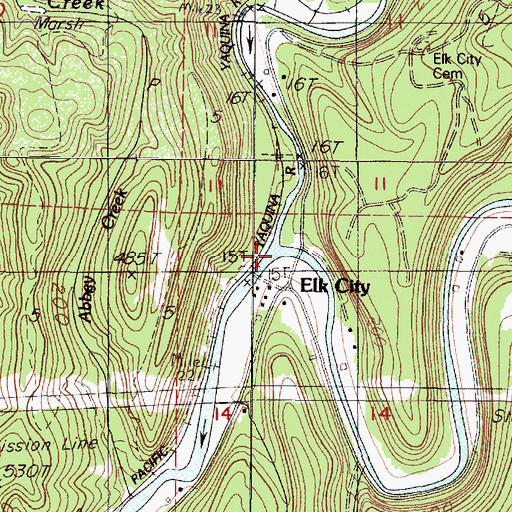 Topographic Map of Big Elk Creek, OR