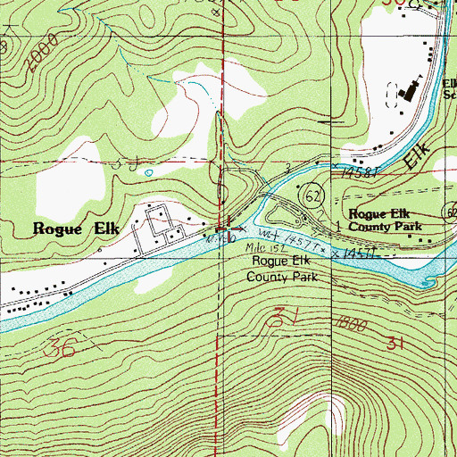 Topographic Map of Elk Creek, OR