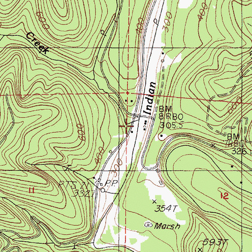 Topographic Map of Elk Creek, OR