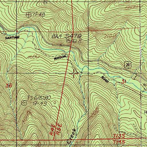 Topographic Map of Elk Creek, OR