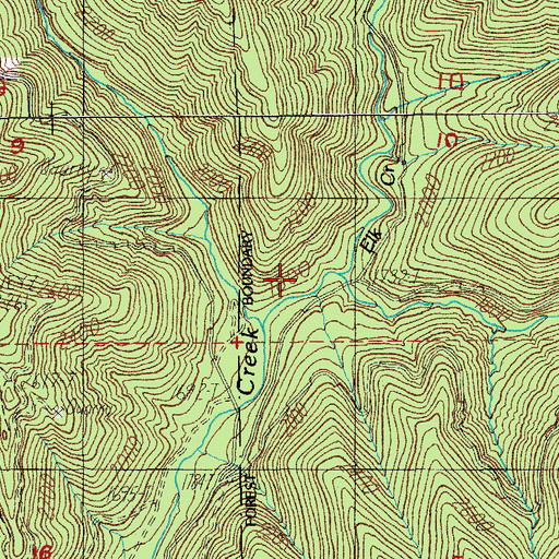 Topographic Map of Elk Creek, OR
